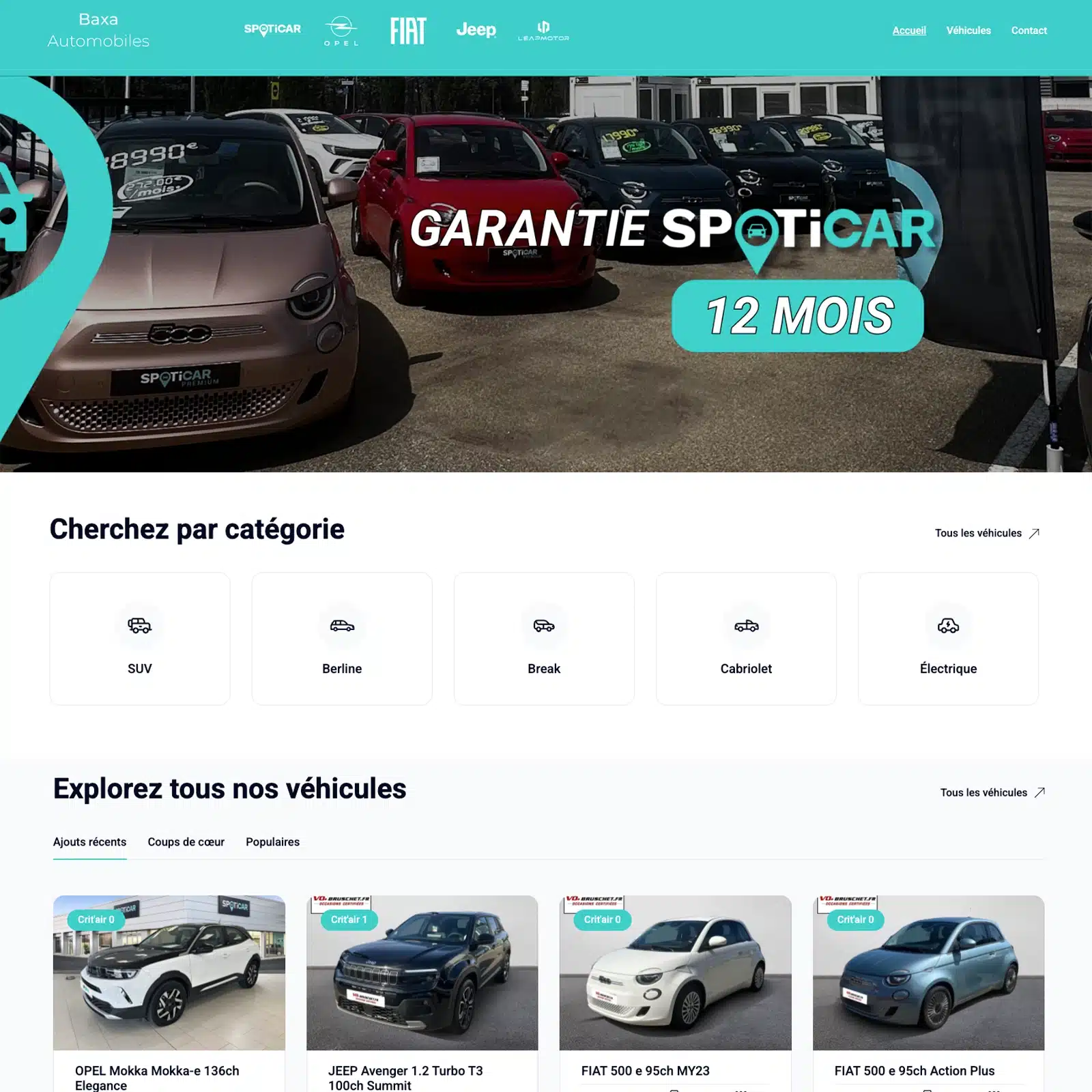 Visuel de présentation du projet de création du site WordPress BAXA Occasions réalisé par Apollo COM.