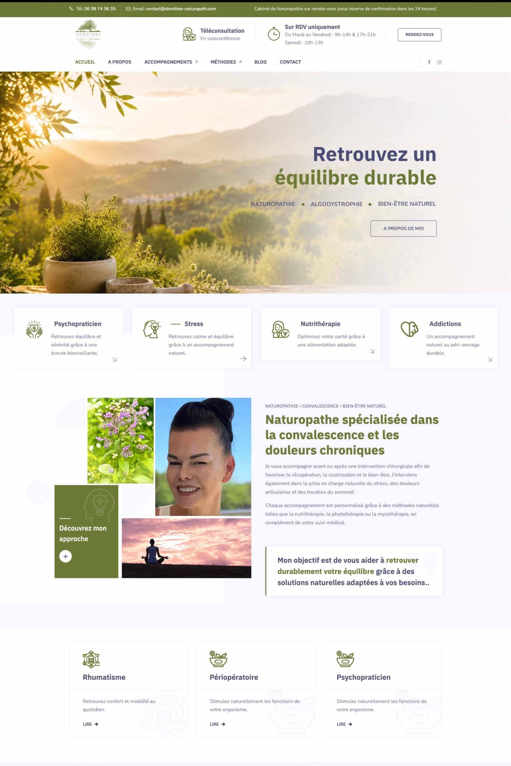 Réalisation d’un site vitrine WordPress pour une naturopathe