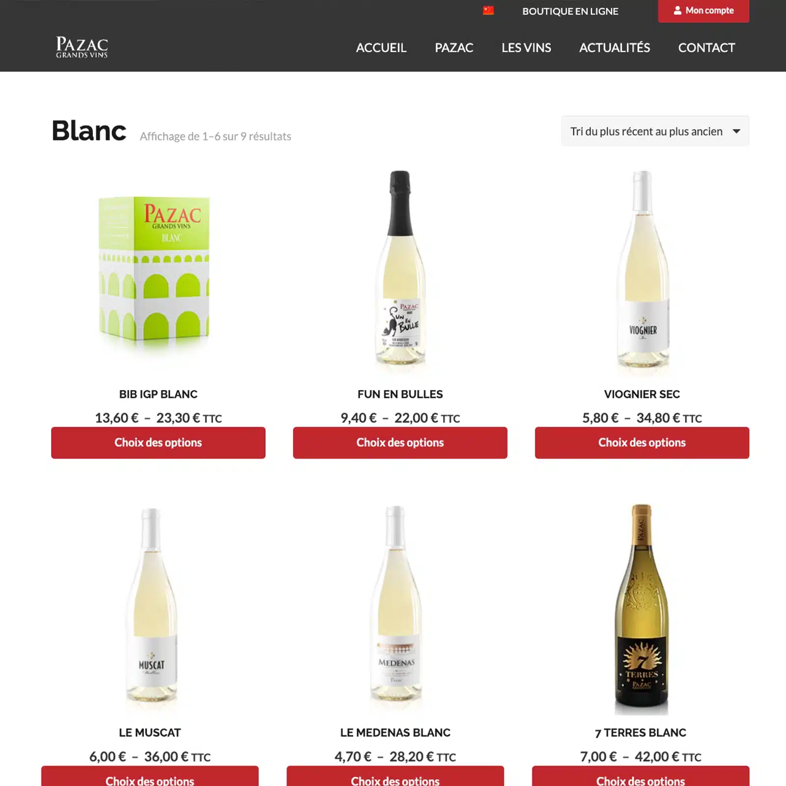 Aperçu du site WordPress Pazac après sa refonte et l’intégration de la boutique WooCommerce