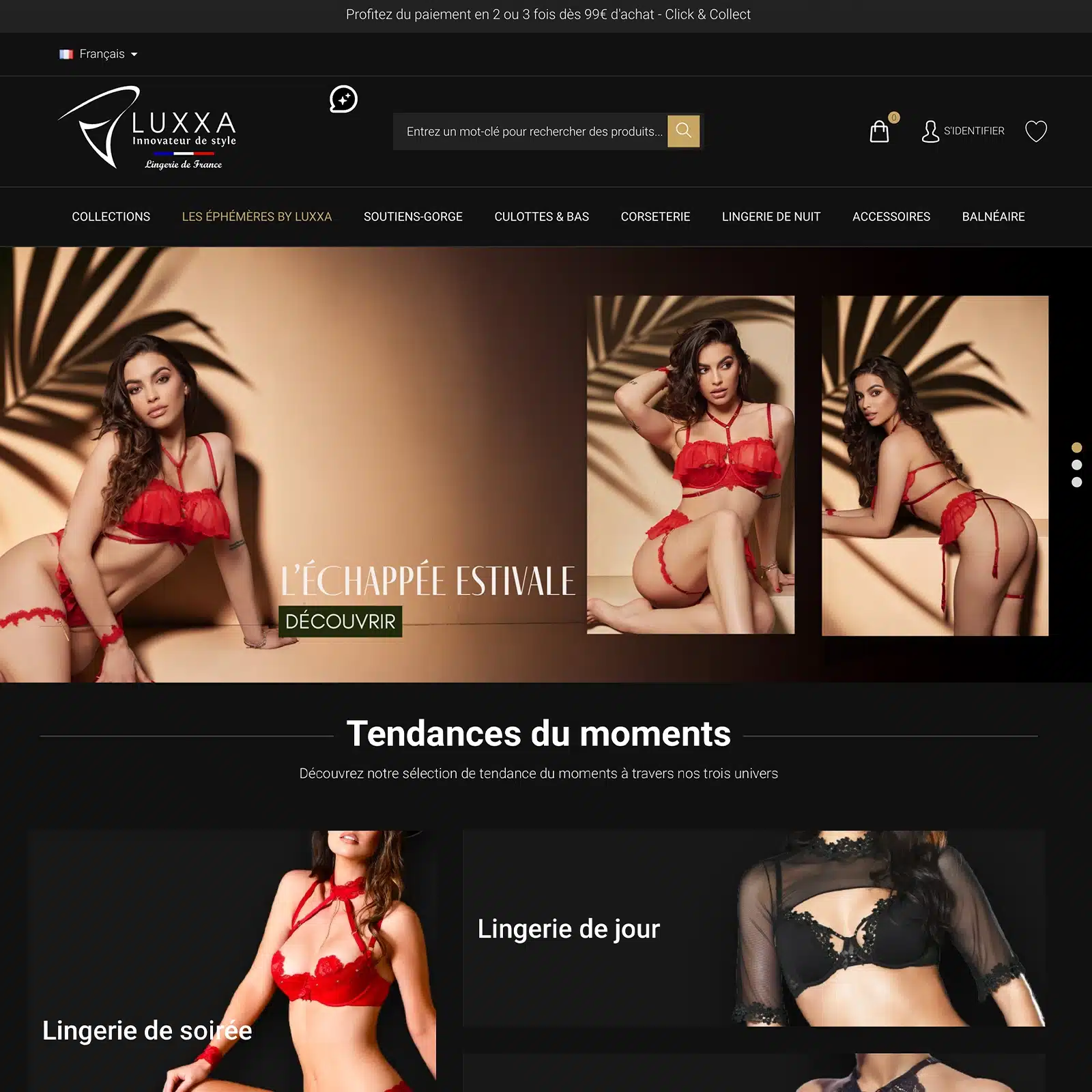 Aperçu du site e-commerce PrestaShop de Luxxa Boutique